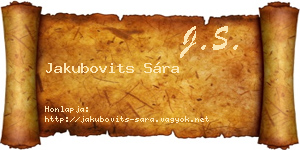 Jakubovits Sára névjegykártya